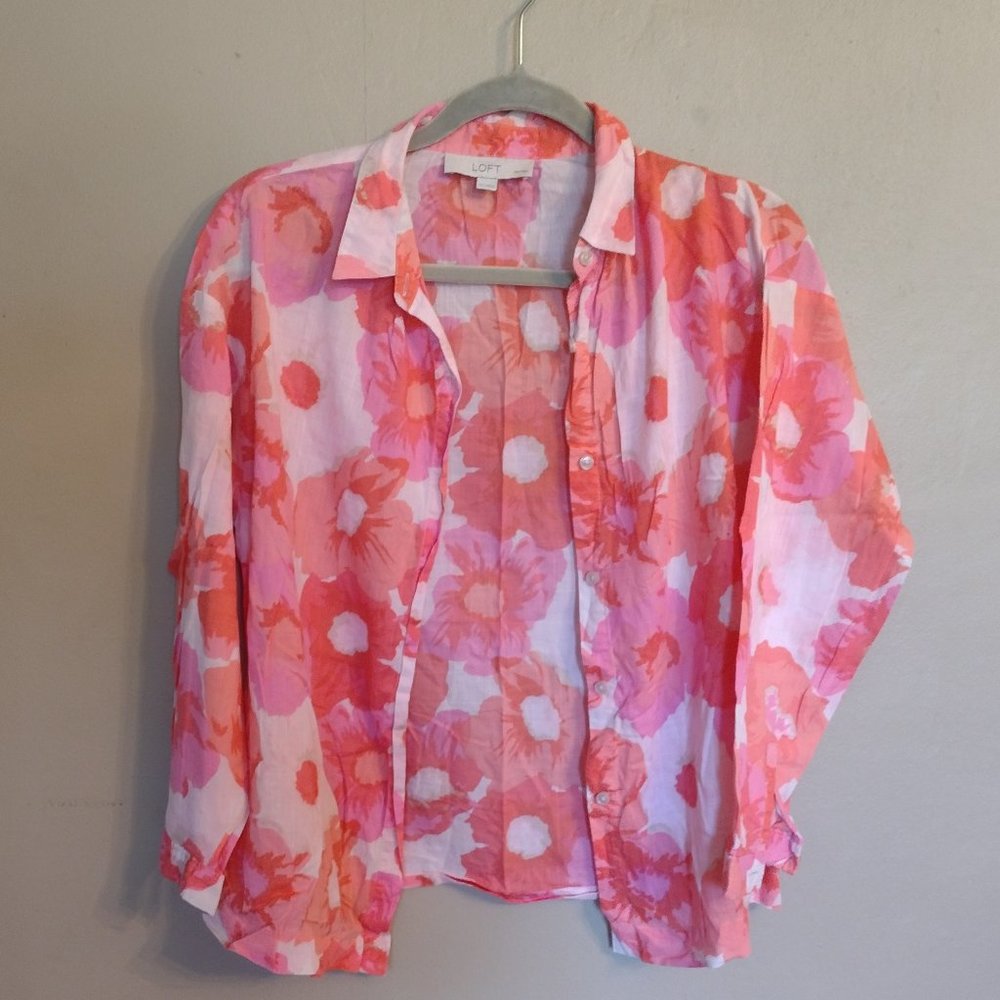 Loft Floral Button Down